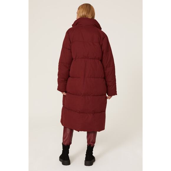 Sweet Baby Jamie Ruby Red Zip Up Long Sleeve Midi Winter Puffer Coat Size XS - Picture 3 of 15